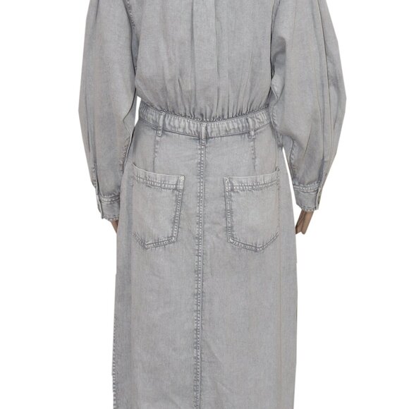 Free People Mad Love Denim Midi Dress We The Free Button New S - Picture 4 of 5